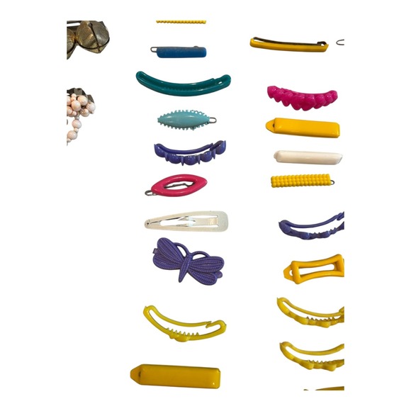 Vintage 70's 80's plastic/metal barrettes hair clips mismatched Lot of 56 - Picture 2 of 7